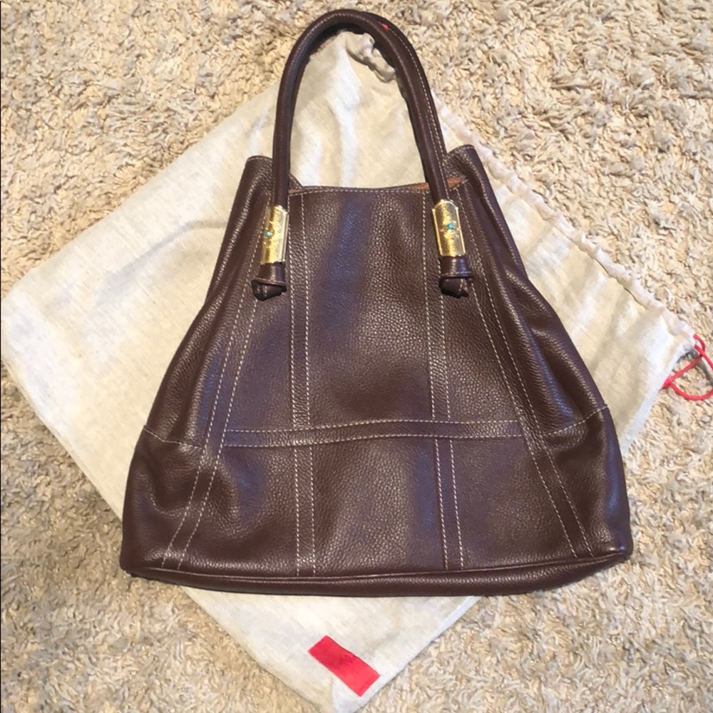 Valentino brown leather tote